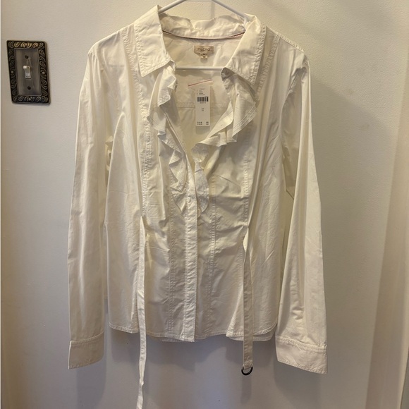 Pilcro Ruffle Front Button-down Shirt || NWT || size XL - Picture 5 of 12
